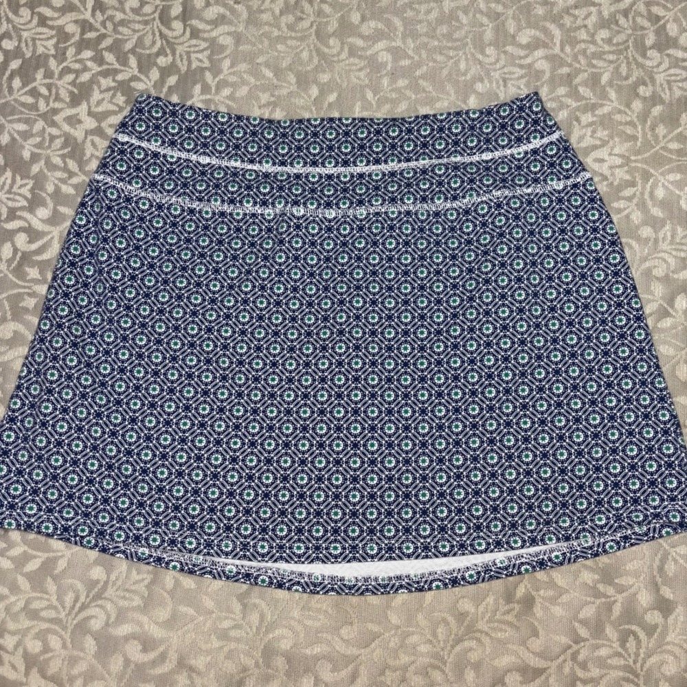 Intro Love The Fit Blue Geometric Skort Tummy Control Large Activewear Skirt C29